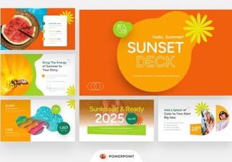 创意夏日工作汇报PPT模板 - 顶尖PPT