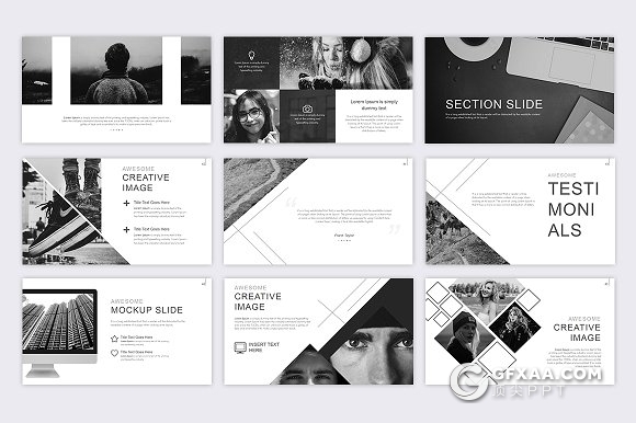 61页创意版式设计商务通用高逼格PPT模板 - 顶尖PPT