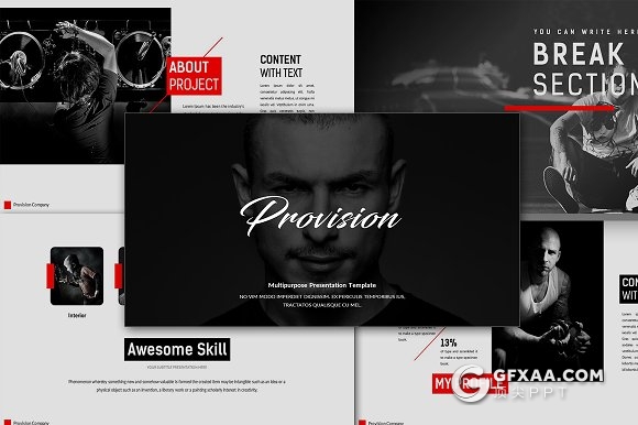 黑色大气图片展示团队介绍PPT模板 - 顶尖PPT