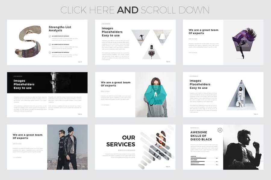 氦元素极简风格设计PPT模板 - 顶尖PPT