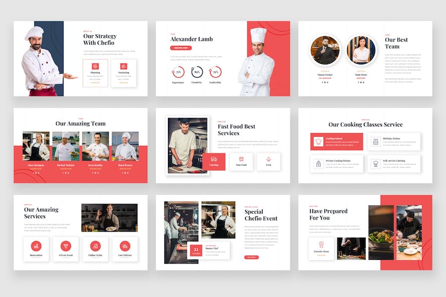 烹饪学校教学课程展示PPT模板 - 顶尖PPT