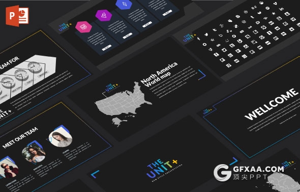 61页黑色典雅风格公司团队介绍PPT模板 - 顶尖PPT