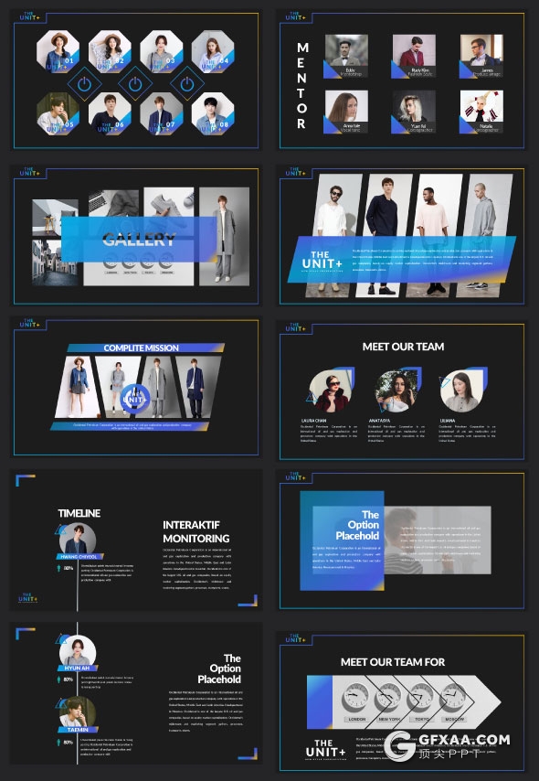 61页黑色典雅风格公司团队介绍PPT模板 - 顶尖PPT