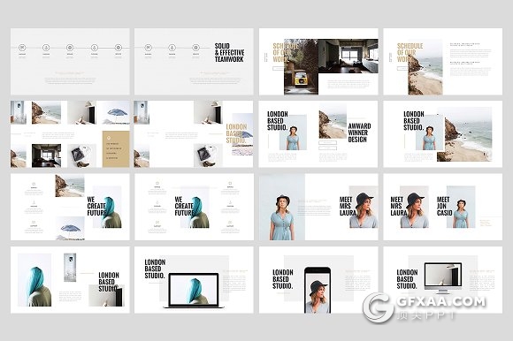 简约文艺图片展示风格keynote模板 - 顶尖PPT