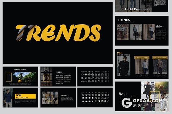 46页黑色创意杂志风格PPT模板 - 顶尖PPT