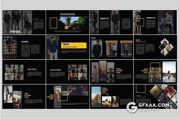 46页黑色创意杂志风格PPT模板 - 顶尖PPT