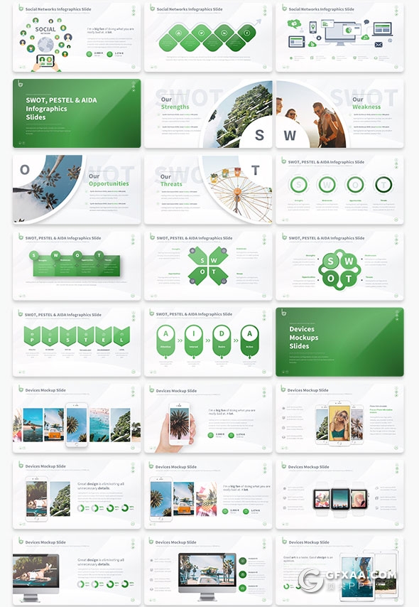 213页精致图形设计国外高端keynote模板10种配色 - 顶尖PPT