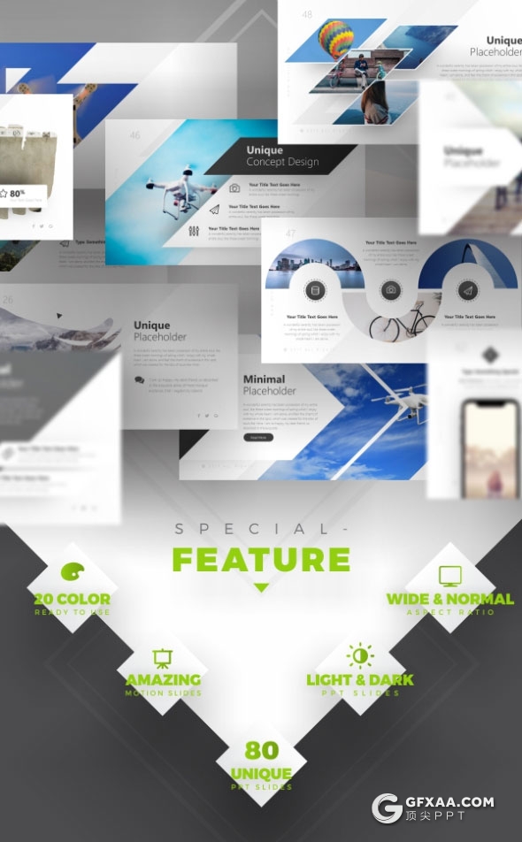 80页精致设计效果国外PPT模板21种主题配色 - 顶尖PPT