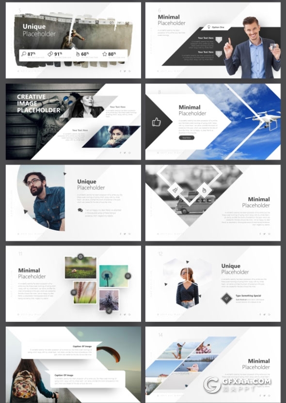 80页精致设计效果国外PPT模板21种主题配色 - 顶尖PPT