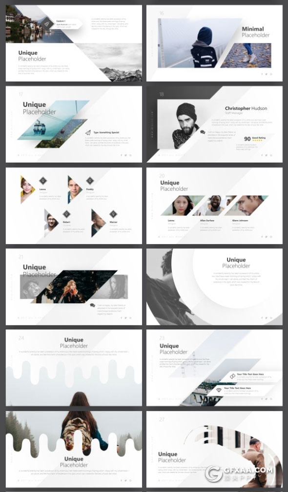 80页精致设计效果国外PPT模板21种主题配色 - 顶尖PPT