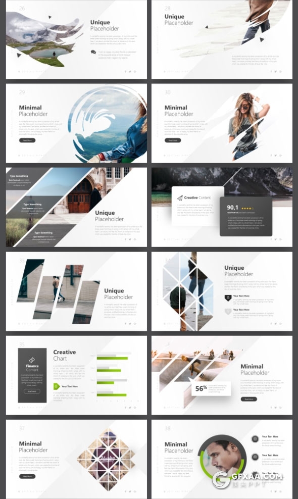 80页精致设计效果国外PPT模板21种主题配色 - 顶尖PPT