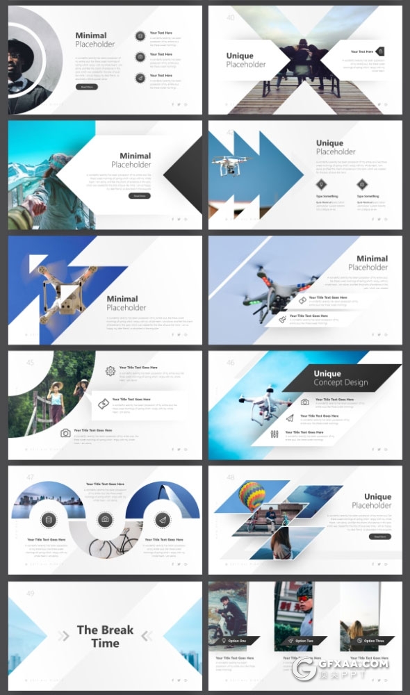 80页精致设计效果国外PPT模板21种主题配色 - 顶尖PPT