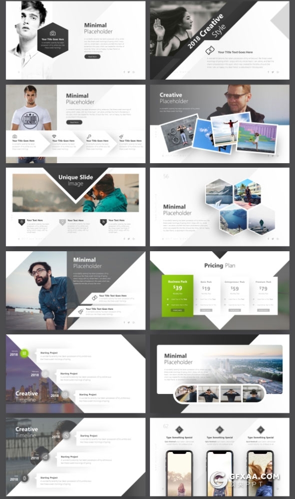 80页精致设计效果国外PPT模板21种主题配色 - 顶尖PPT