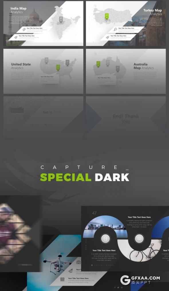 80页精致设计效果国外PPT模板21种主题配色 - 顶尖PPT