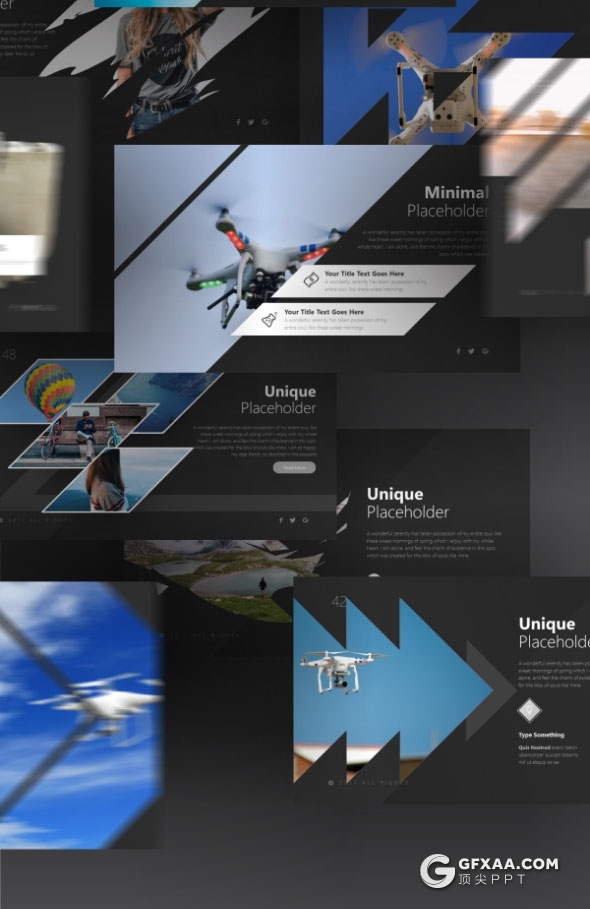 80页精致设计效果国外PPT模板21种主题配色 - 顶尖PPT