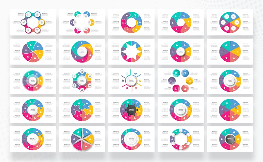 6个步骤周期信息图形keynote模板 - 顶尖PPT