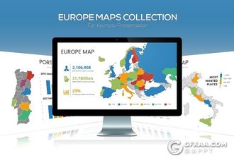 欧洲地图大合集keynote模板 - 顶尖PPT