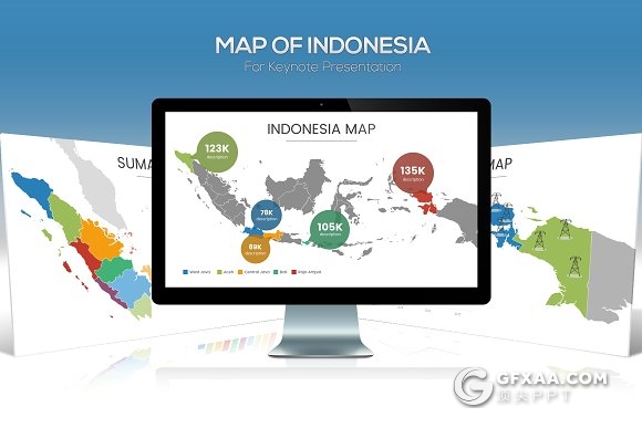 keynote印度尼西亚地图模板 - 顶尖PPT