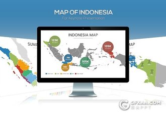 keynote印度尼西亚地图模板 - 顶尖PPT