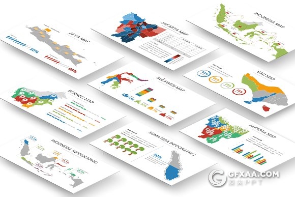 keynote印度尼西亚地图模板 - 顶尖PPT