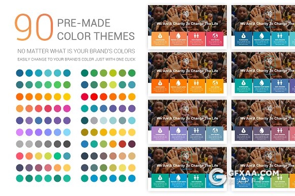 45页彩色商务风格PPT模板90种XML配色文件 - 顶尖PPT