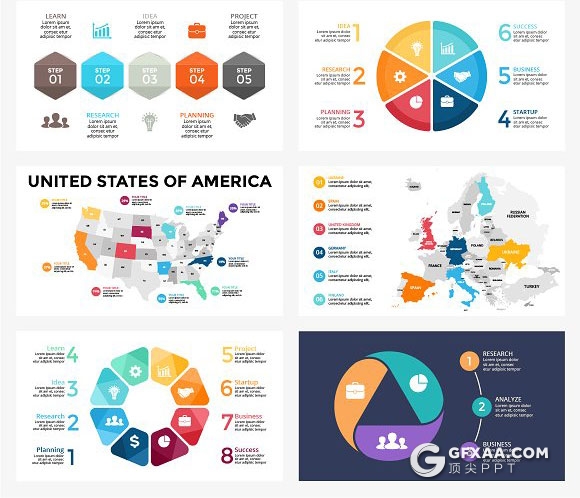20页6种格式精美立体创意图形PPT模板 - 顶尖PPT