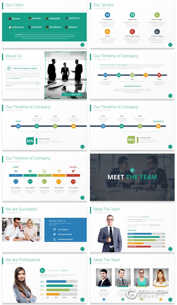 131页卡通人物商务风格PPT模板多种配色设计 - 顶尖PPT