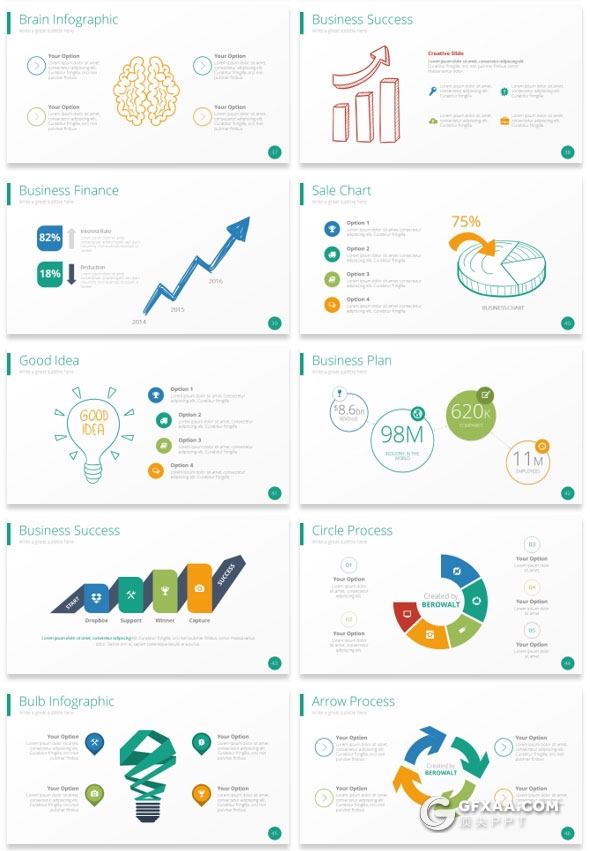 131页卡通人物商务风格PPT模板多种配色设计 - 顶尖PPT