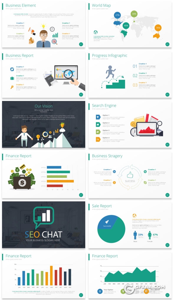 131页卡通人物商务风格PPT模板多种配色设计 - 顶尖PPT