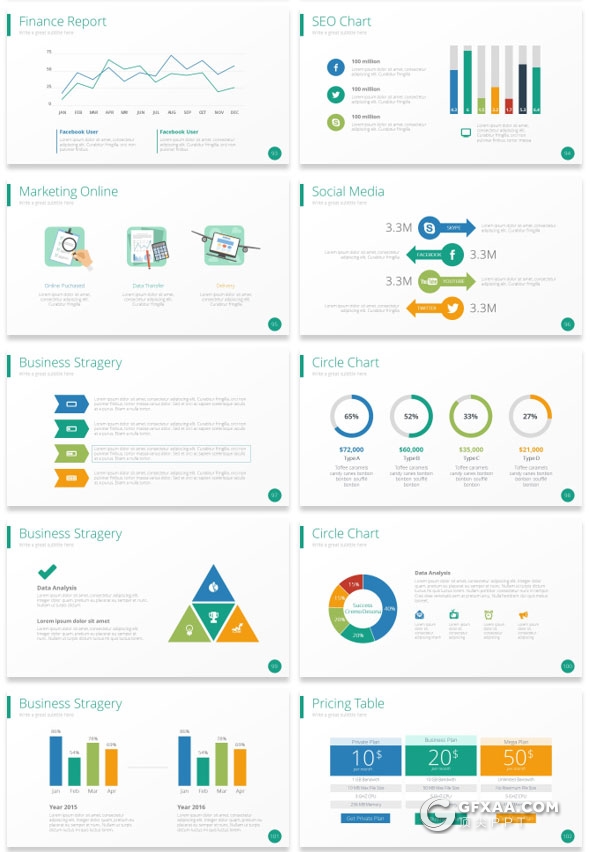 131页卡通人物商务风格PPT模板多种配色设计 - 顶尖PPT