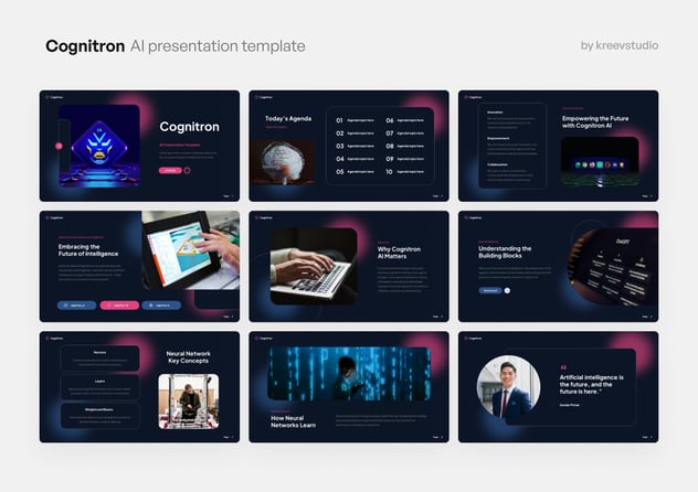 AI科技人工智能PowerPoint模板 - 顶尖PPT