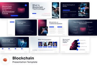 区块链技术应用方案解决方案PPT模板 - 顶尖PPT