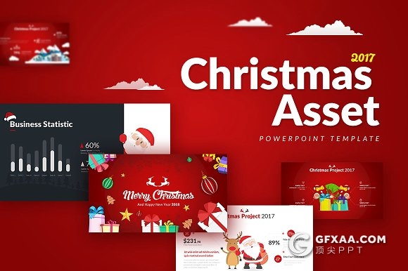 20页精美圣诞节主题风格PPT模板 - 顶尖PPT