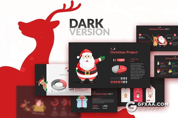 20页精美圣诞节主题风格PPT模板 - 顶尖PPT