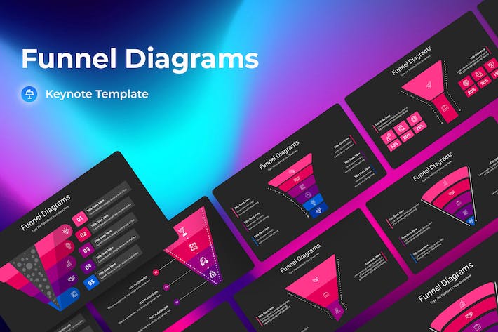 漏斗图形转化流程Keynote模板 - 顶尖PPT