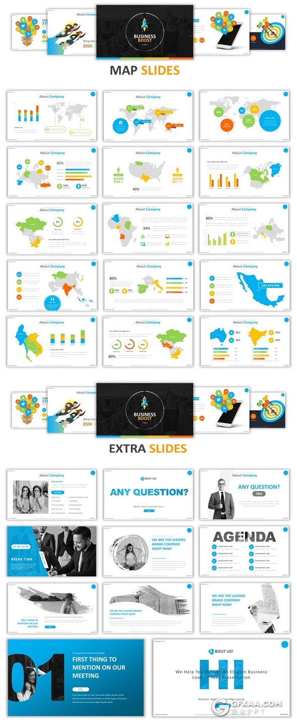 403页大型国外商务多用途PPT模板 - 顶尖PPT