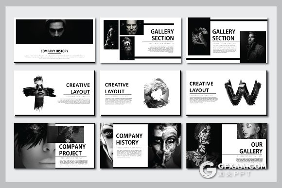 80页黑色时尚流行杂志风格PPT模板 - 顶尖PPT