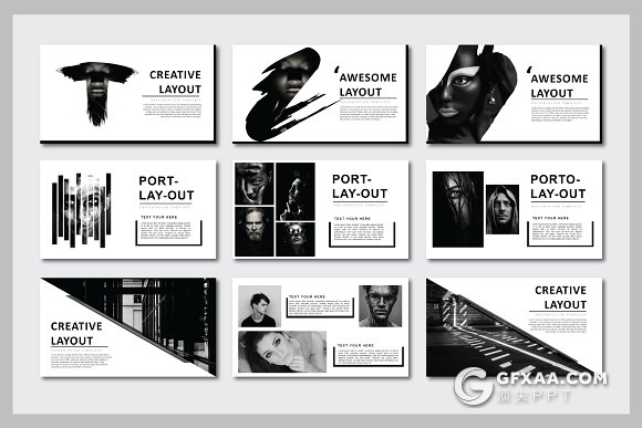 80页黑色时尚流行杂志风格PPT模板 - 顶尖PPT