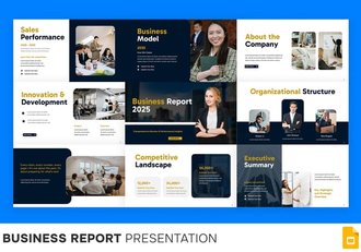 经济报道财务分析业绩展示PPT模板 - 顶尖PPT