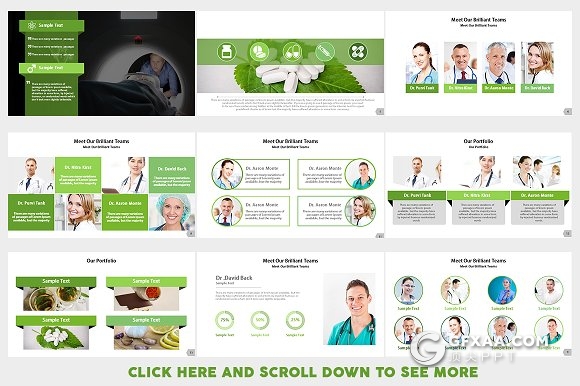 91页医疗医学研究分析PPT模板 10种配色主题 - 顶尖PPT