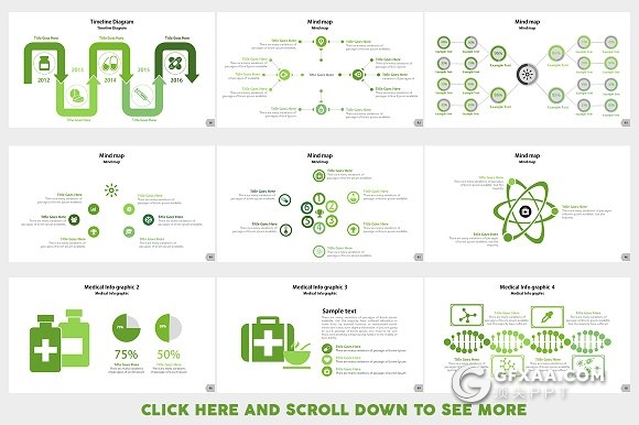 91页医疗医学研究分析PPT模板 10种配色主题 - 顶尖PPT