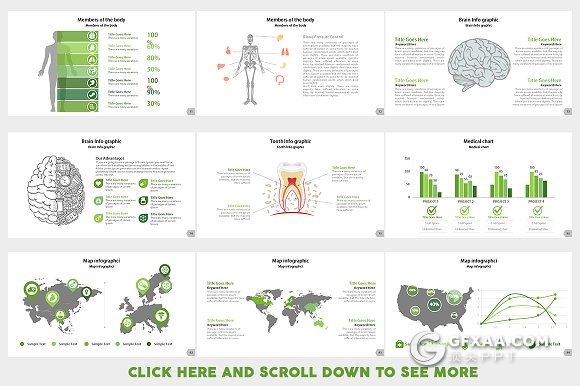 91页医疗医学研究分析PPT模板 10种配色主题 - 顶尖PPT