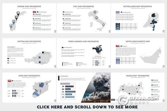 40页世界地图PPT模板 10种配色主题 - 顶尖PPT