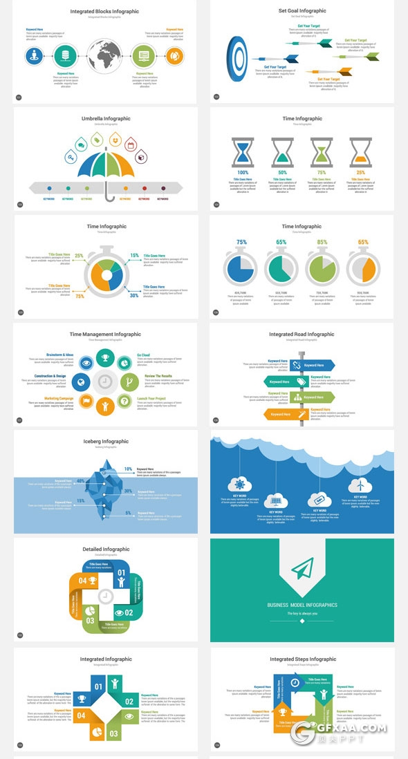 130页商务数据统计分析总结计划PPT模板18种主题配色 - 顶尖PPT