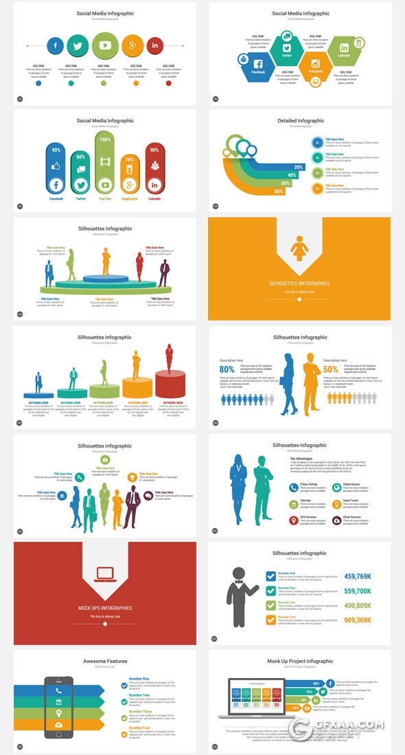 130页商务数据统计分析总结计划PPT模板18种主题配色 - 顶尖PPT