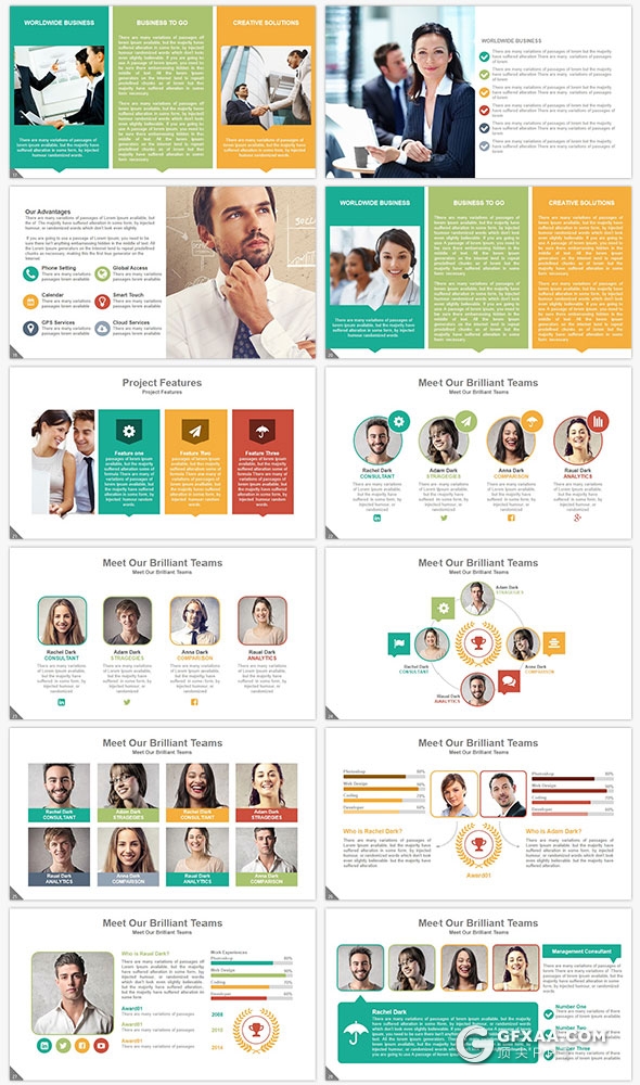 300页高逼格国外PPT模板20种主题配色 - 顶尖PPT