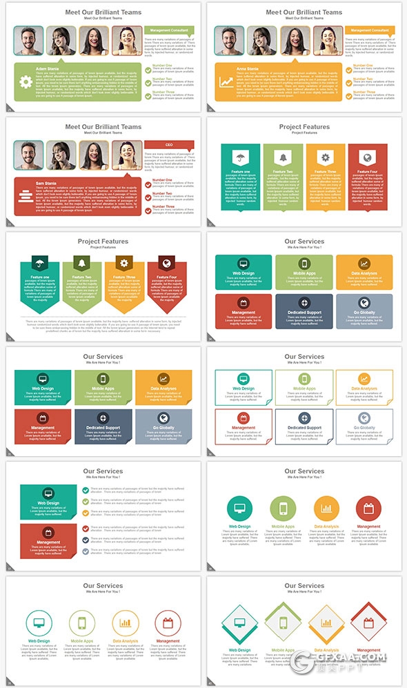 300页高逼格国外PPT模板20种主题配色 - 顶尖PPT