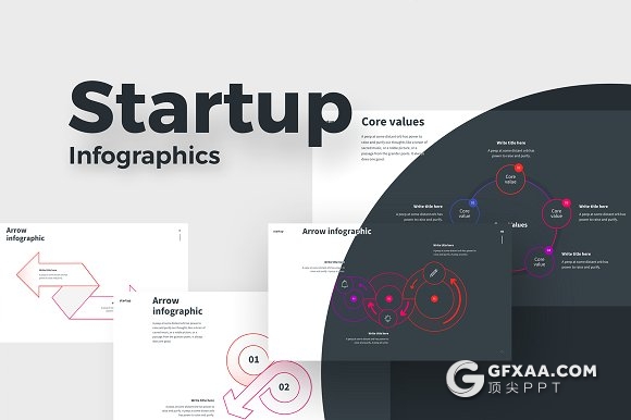 70页神作线性图形图表炫彩配色keynote模板 - 顶尖PPT