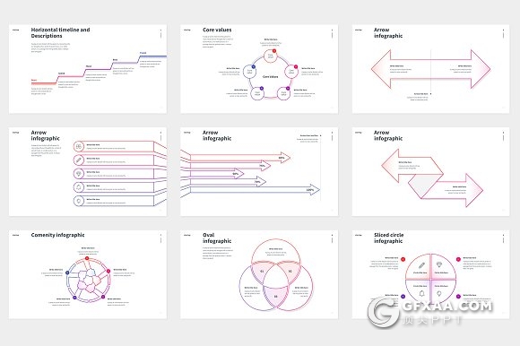 70页神作线性图形图表炫彩配色keynote模板 - 顶尖PPT