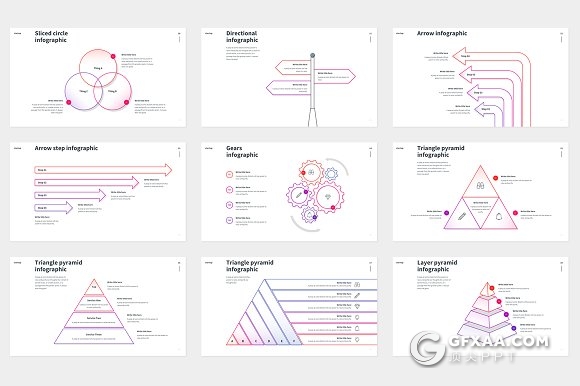 70页神作线性图形图表炫彩配色keynote模板 - 顶尖PPT